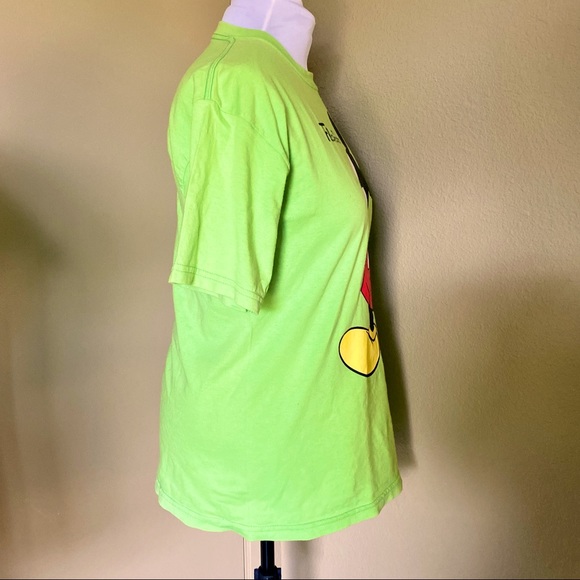 Disney Mickey Mouse Fluorescent Green Cotton Crew Neck Short Sleeve Graphic Tee - Picture 4 of 8